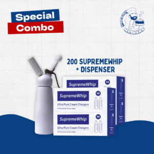 SupremeWhip cream charger combo with dispenser and bulk 8g chargers