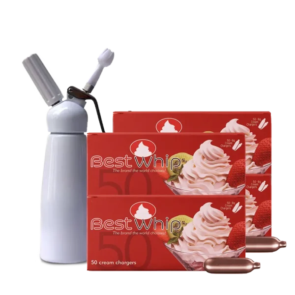 200 x BestWhip Cream Chargers & 0.5L Whipper