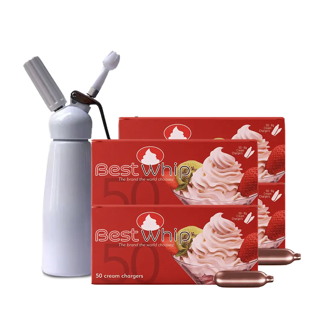 200 x BestWhip Cream Chargers & 0.5L Whipper