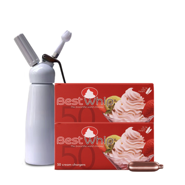 100 x BestWhip Cream Chargers & 0.5L Whipper