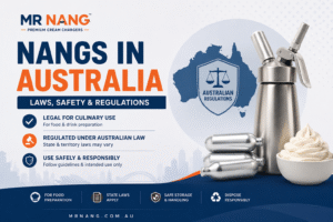 Nangs in Australia laws safety and regulations for cream chargers used in kitchen preparation
